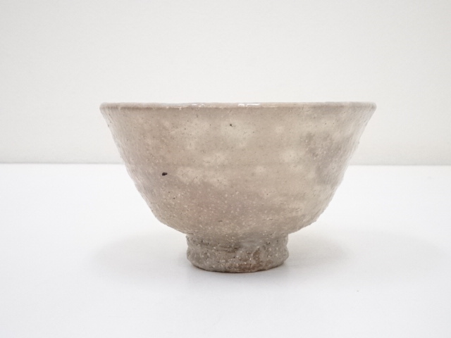 萩焼 茶碗 清雅窯 荒土 井戸型 共箱付き 茶道具 骨董 古玩 ※海外